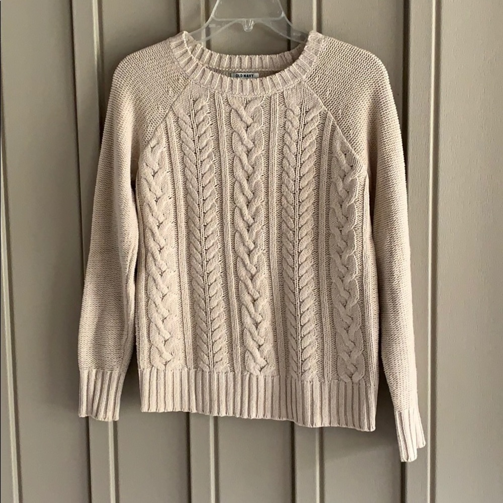 Old Navy Tan Cable Knit Sweater size Small